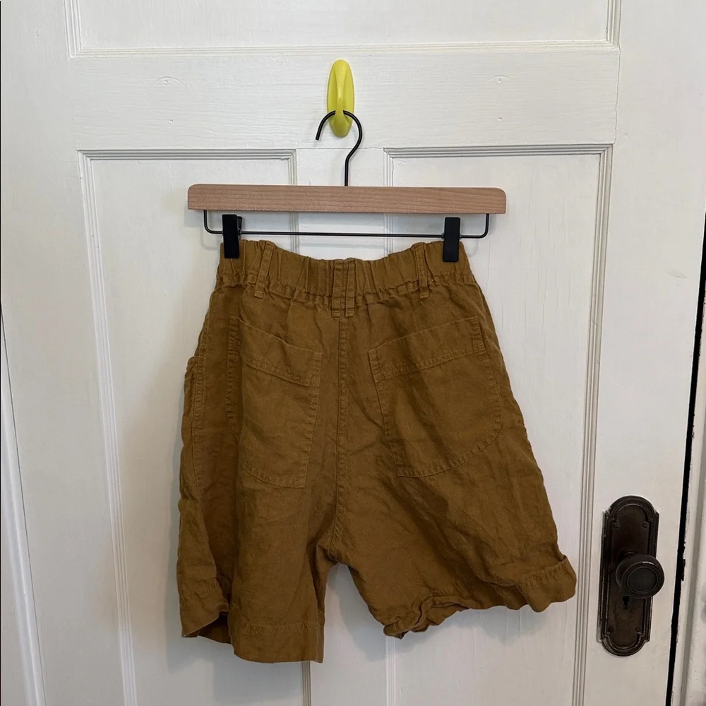Notperfectlinen NPL Bronze brown high rise shorts - Picture 4 of 4